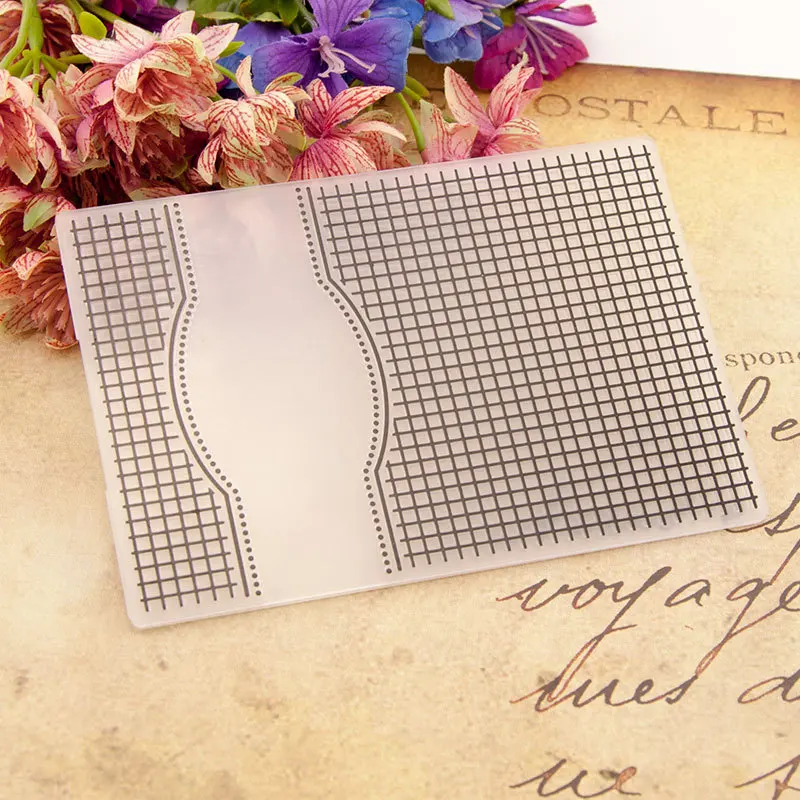 

Grid Background Embossing Folders Plastic Template Die Cutting Scrapbooking Card Christmas Halloween