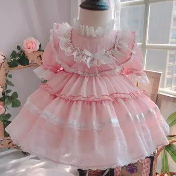 

Pre-sale New Spanish Lolita princess dress Lace stitching Sweet cute ball gown birthday Party Easter dress for girls Y3109
