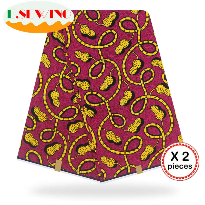 Африканская восковая ткань с принтом Анкара для шитья Анкара африканская ткань 12 ярдов нигерийская хлопковая ткань Гана для платья 81060