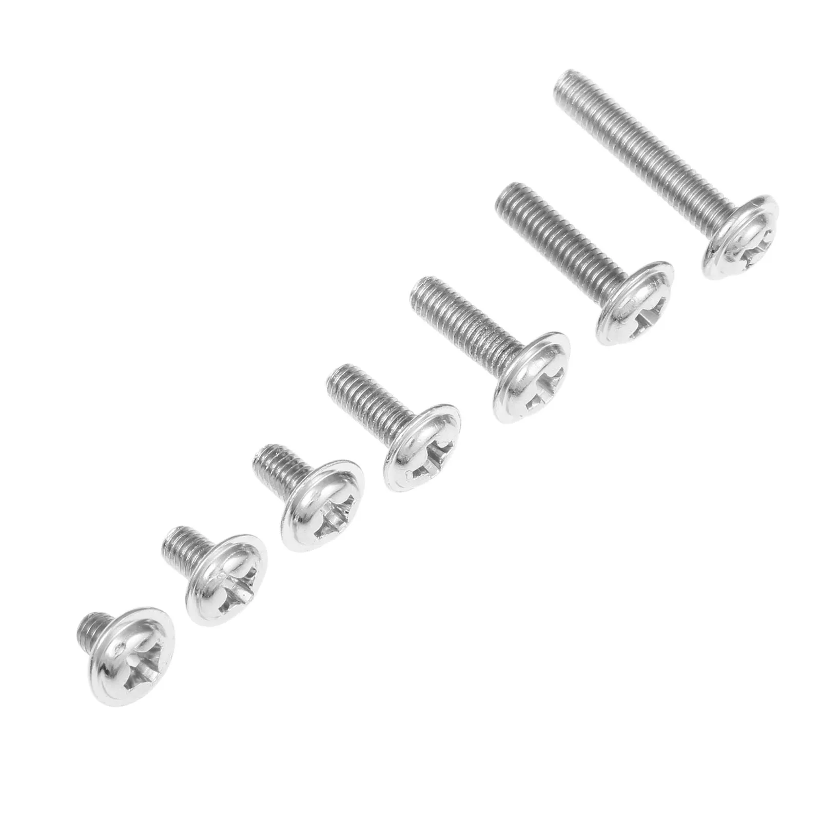 50Pcs M3*4/5/6/8/10/12/16mm Cross Round Head Carbon Steel Screws with Collar Pad Washer Silver Fastenerss | Обустройство дома