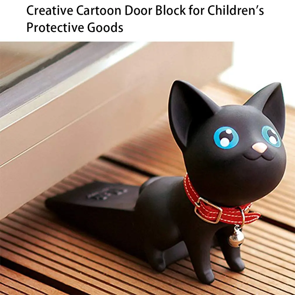 Безопасная креативная клиновидная дверная пробка с милой собачкой из мультфильма, силиконовая детская защита для ног