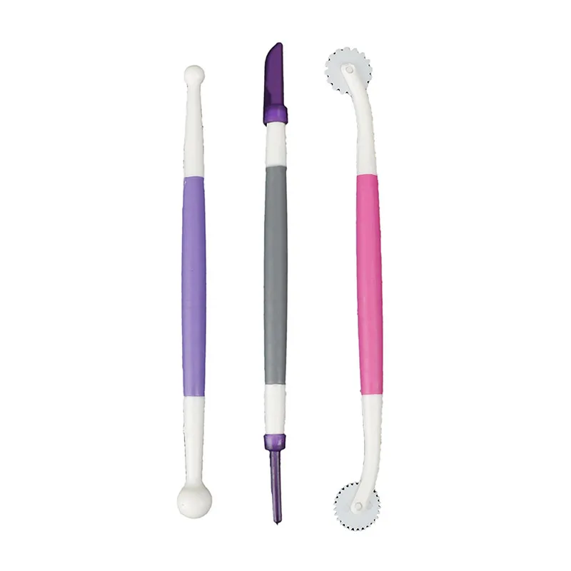 3pcs 18cm 4 шт. формочки для печенья цветок сахарное Ремесло Металл моделирование мяча Набор DIY нержавеющая сталь Ручка для выпечки инструменты для украшения тортов из мастики - Цвет: 3pcs 18cm