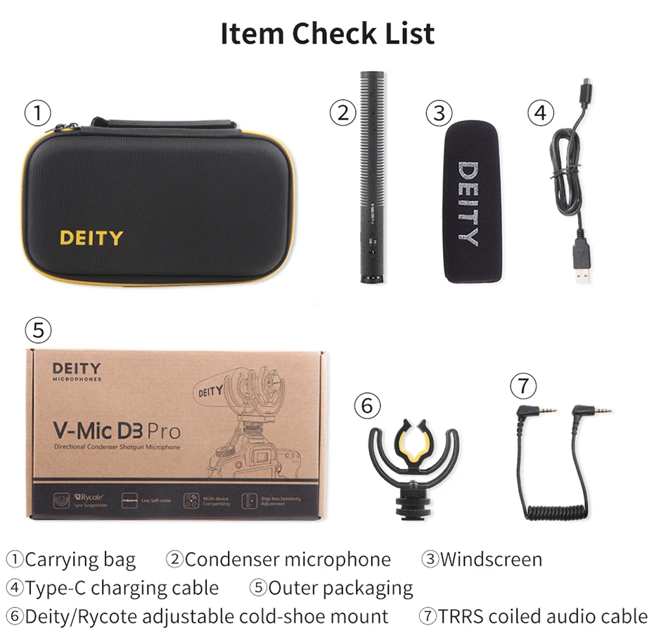 Deity V-Mic D3 Pro накамерный беспроводной микрофон супер-кардиоидный Полярный Vlogging конденсаторный видео Запись микрофон для DSLR камеры s