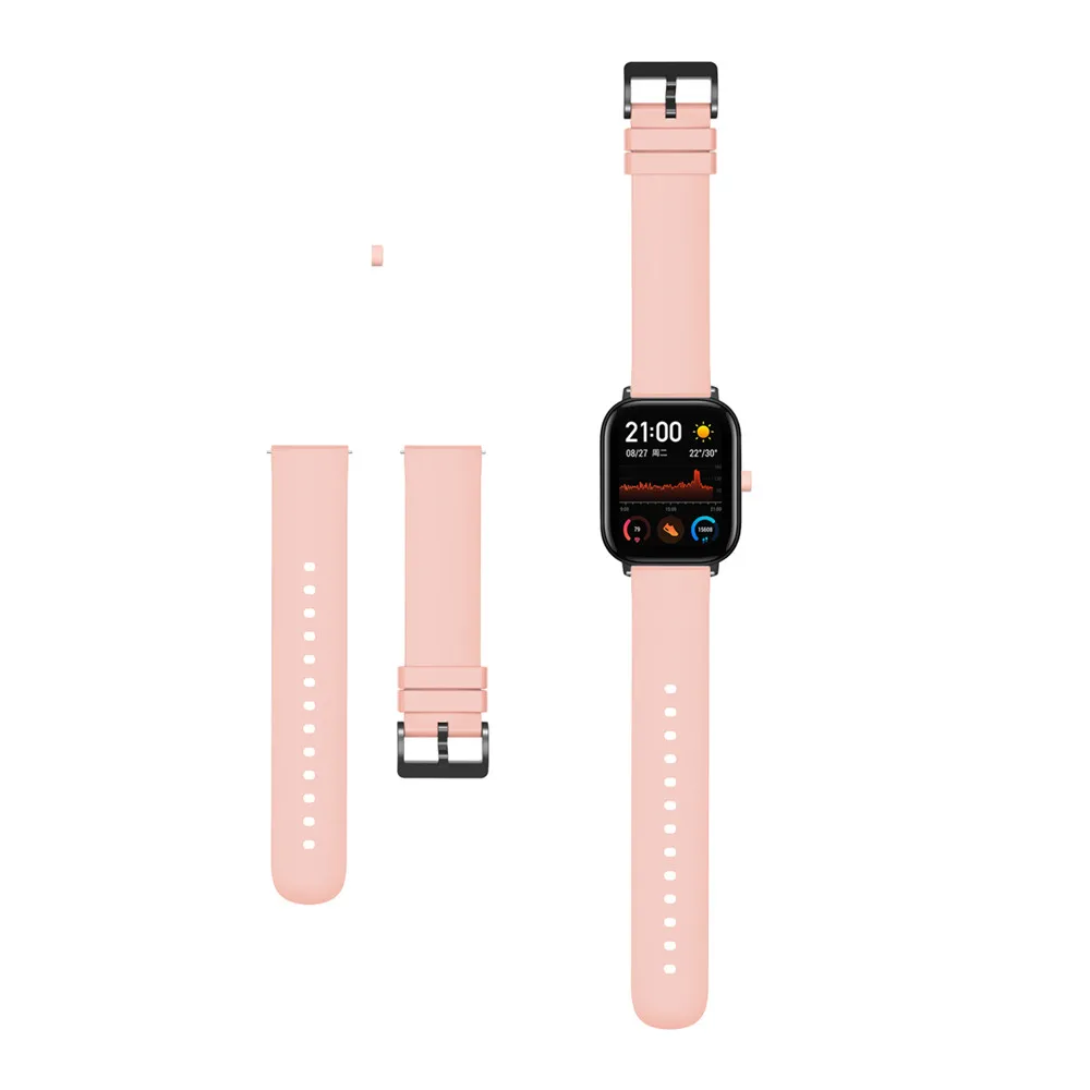 20 мм силиконовый ремешок для часов Huami Amazfit Bip GTS GTR 42 мм спортивный ремешок браслет для samsung Galaxy 42 мм Active2 gear S2