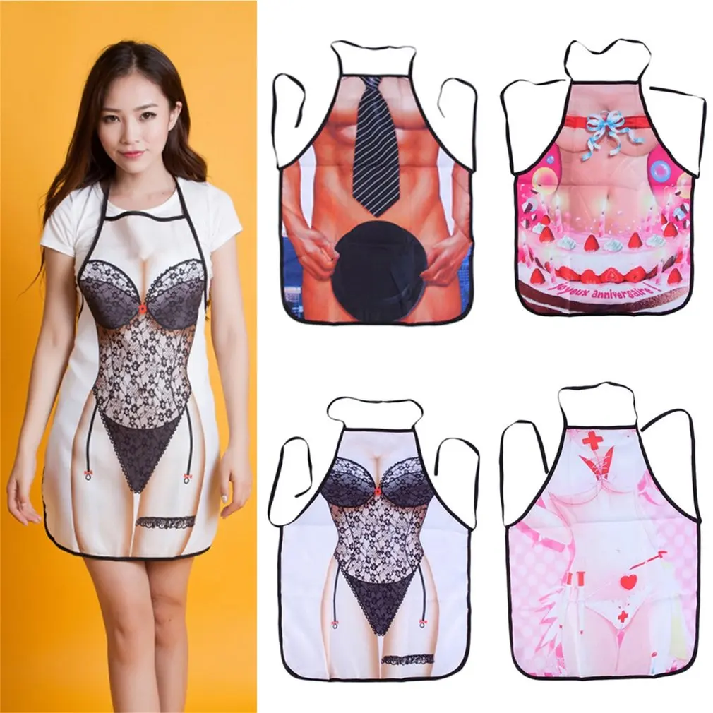 Easy to Wash Women Digital Printed Apron Kitchen Chef Cooking Dress for Housework Restaurant Home Cleaning