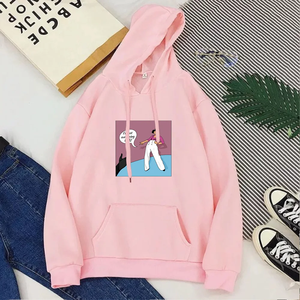 

Harry Styles Hoodie I'm Not Ever Going Back Print Plus Size Hoodies Fall 2020 Korean Tops TPWK Sweatshirt Women Kawaii