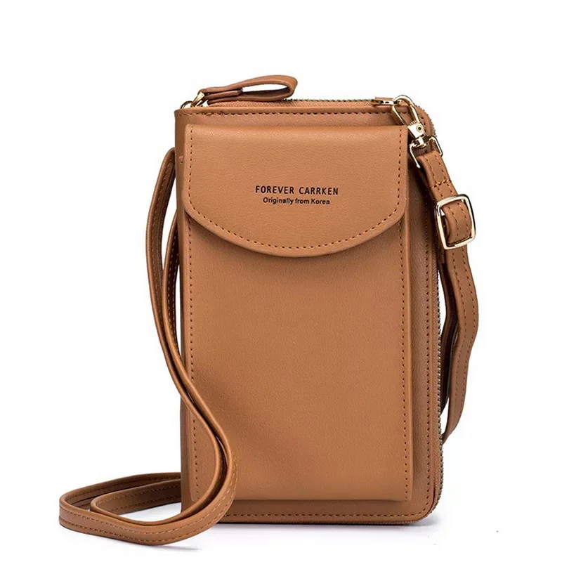 2021 mujeres de la cartera de hombro Mini bolsos de cuero las correas del teléfono móvil de tarjeta grande soportes monedero bolso de dinero en los bolsillos de las niñas pequeñas bolsas