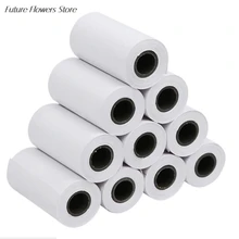 5 Rolls Printable Sticker Paper Roll Direct Thermal Paper with Self-adhesive