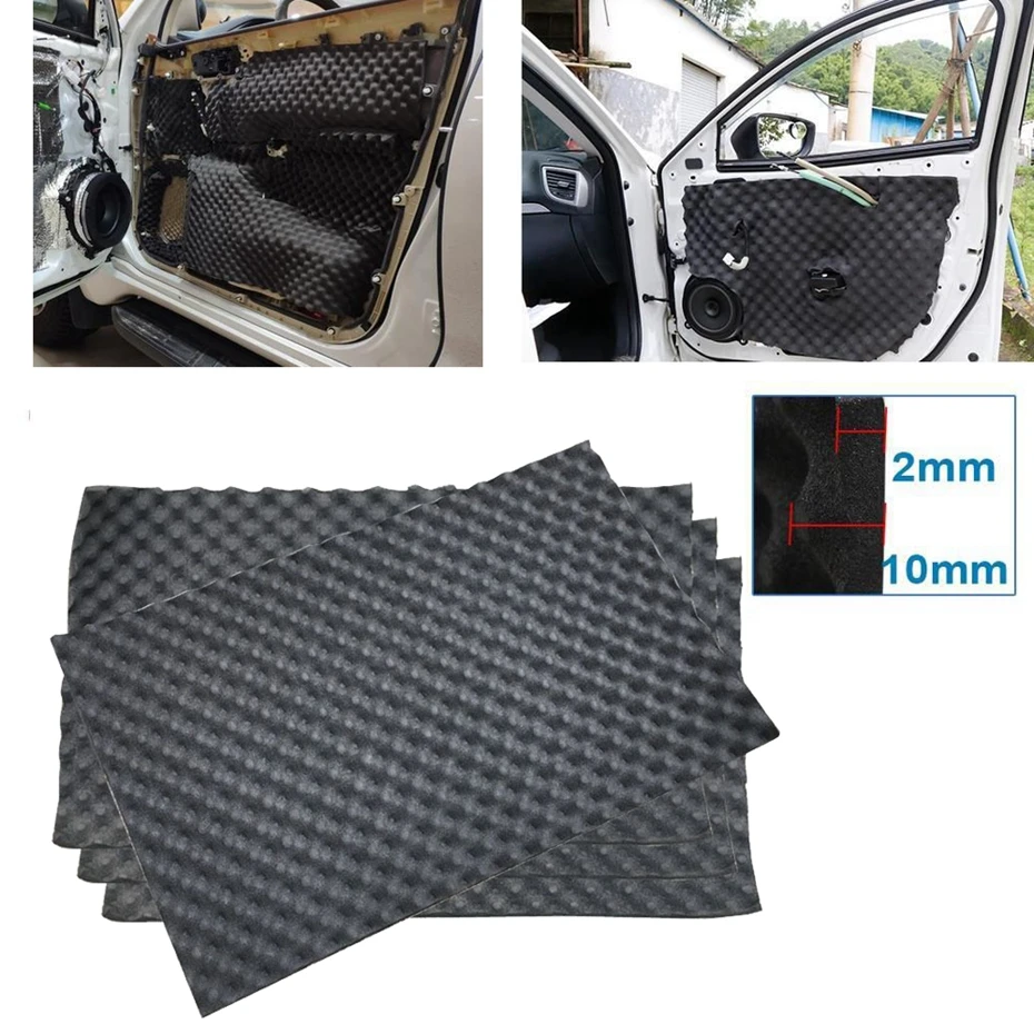 80cmx50 Studio Sound Acoustic Absorption Car Heatproof Wave Foam Deadener Car Door Soundproof Cotton Insulation