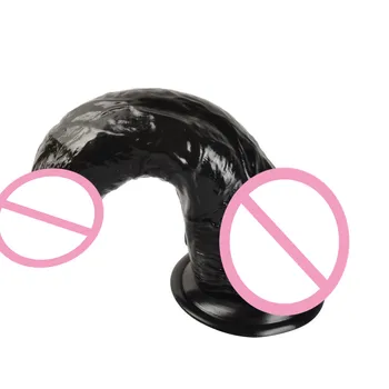 Huge Dildo Realistic Big Black Dick Imitation Penis Imitator 22*5cm Vibrator Masturbation Silicone Sex Toys for Women Adults 3
