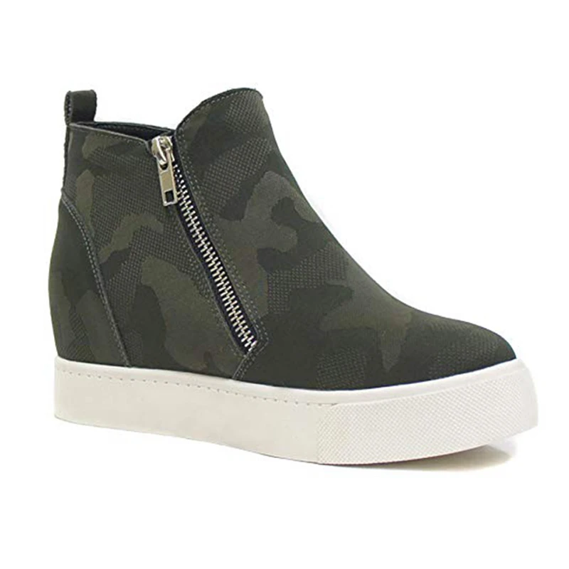 Camouflage LOOZYKIT/ботинки; женские ботильоны; Осенняя женская обувь на платформе и высоком каблуке с молнией; женская модная обувь; botines mujer; - Цвет: Camouflage