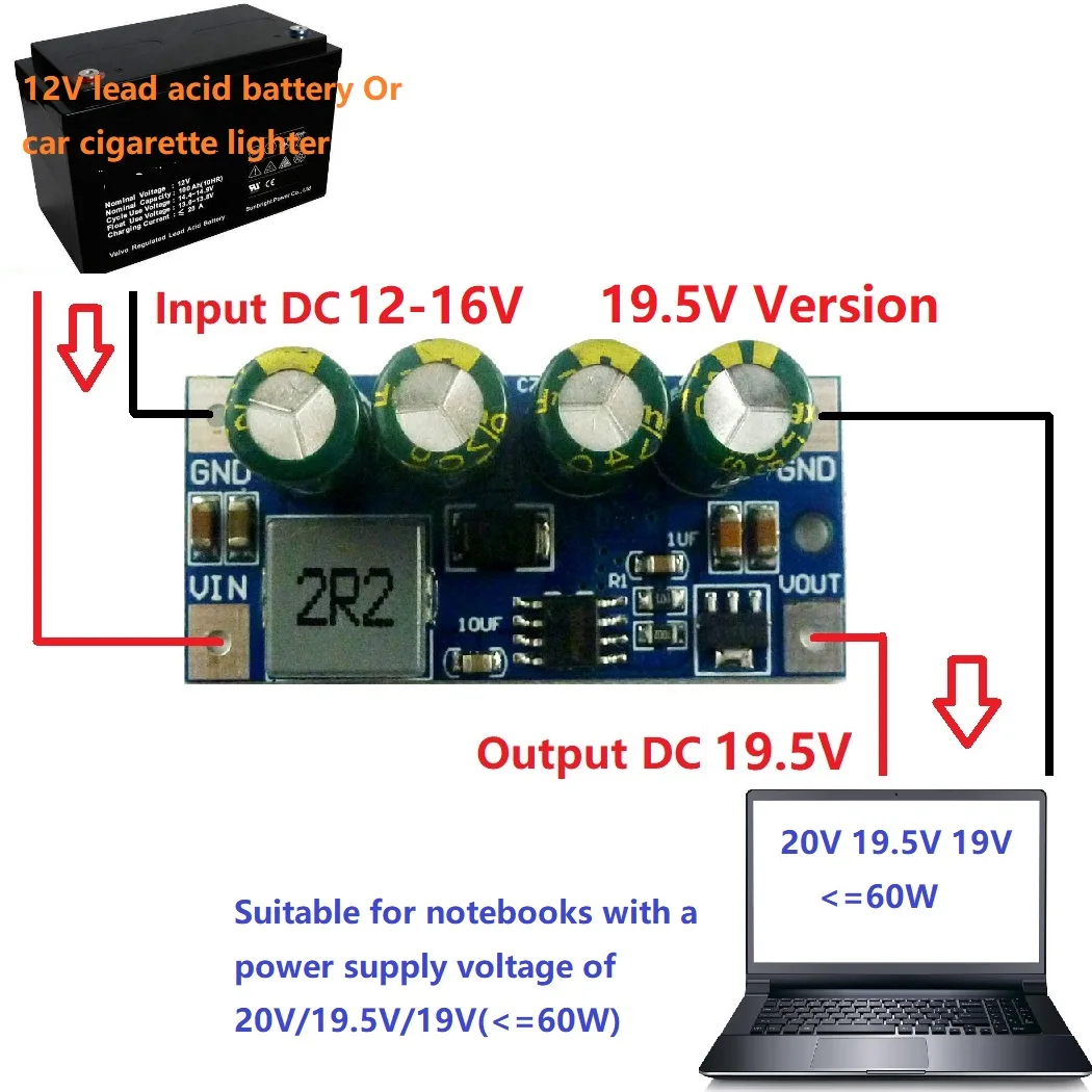 5А высокомощный DC преобразователь Повышающий Модуль DC 3,7 V 4,2 V 7,5 V 8V 9V 10V 14,8 V до 5V 6V 9V 12V 15V 19,5 V плата преобразователя доска