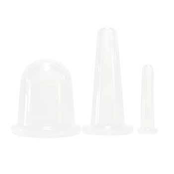 

3pcs Silicone Jar Vacuum Cuppings Cans for Body Neck Facial Massage Suction Silicone Cupping Device 2020 New