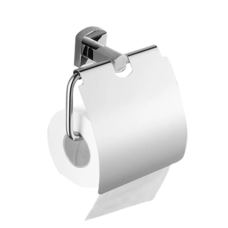 

Hotel Copper Bathroom Toilet Semi-Open Toilet Paper Box Roll Stand Toilet Tissue Holder CP Polishing Electrochromism