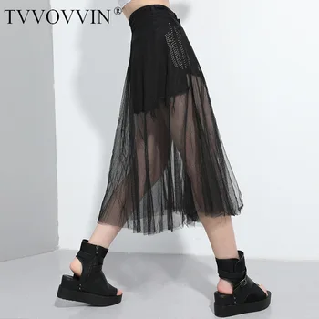 

Korea Tide Brand High Waist Shorts Personality Fake Two Pieces Women Shorts Wild Fashion Dark Style Streetwear Summer DMY4648