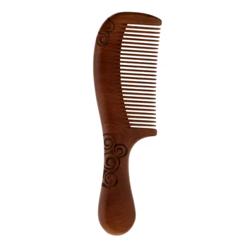 

Handmade Anti-Static Comb Natural Peach Solid Wood Comb Engraved Peach Wood Healthy Massage Hair Care Tool Beauty Accessories