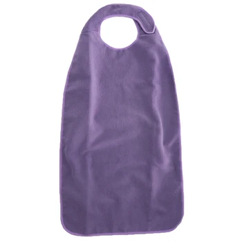 

Waterproof Mealtime Protector, Purple Terry Adult Bib - 18'' X 34'' Protects against spills