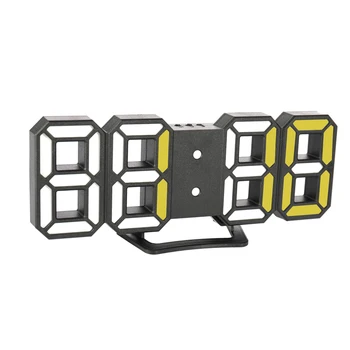 

Hot 3D LED Digital Clock with Night Mode Adjust the Brightness Electronic Table Clock Alarm Clock Wall Glowing Hanging Clocks