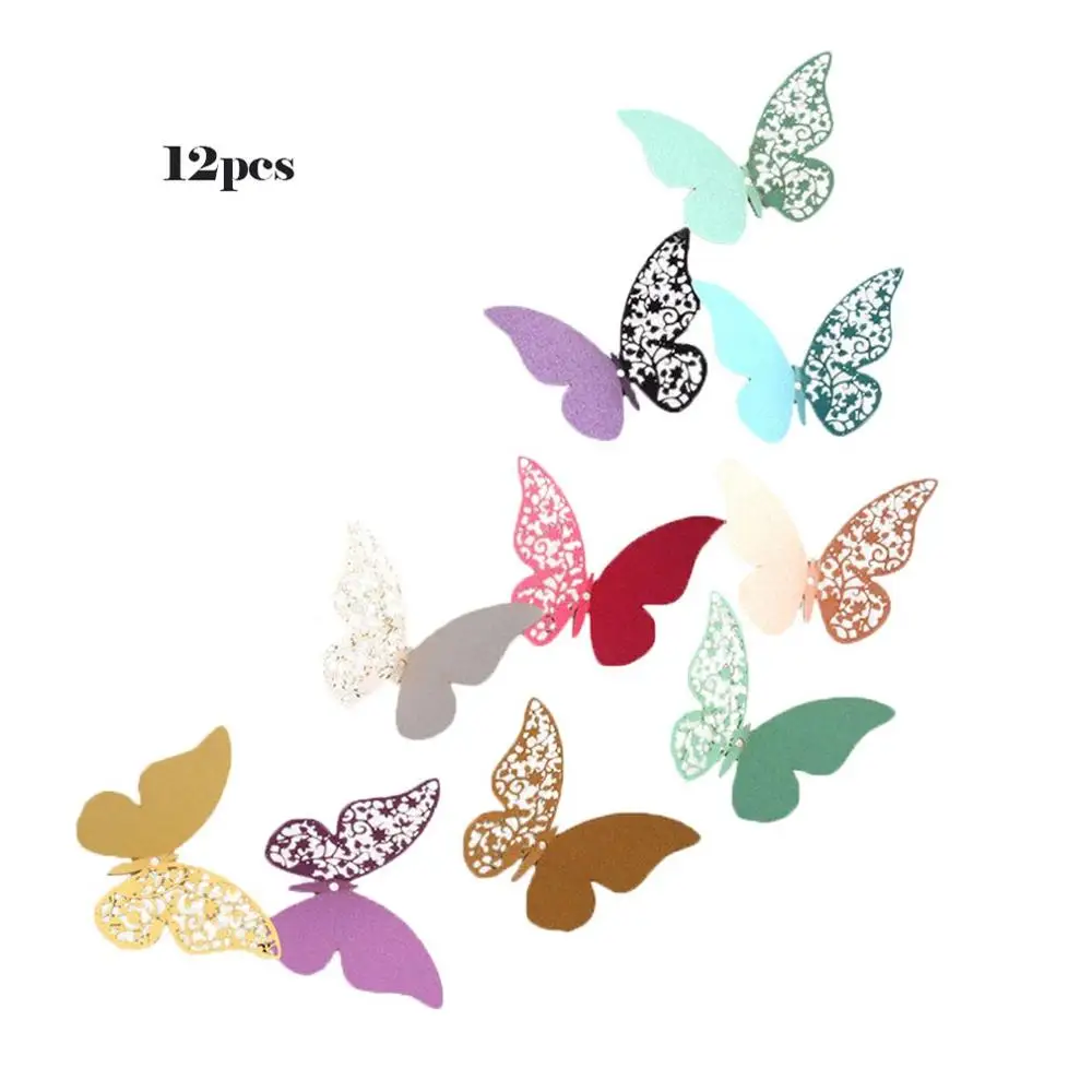 

3D Pearl Paper Decorative Butterfly Simulation Hollow Decoration Butterfly Refrigerator Room Decorative Butterfly