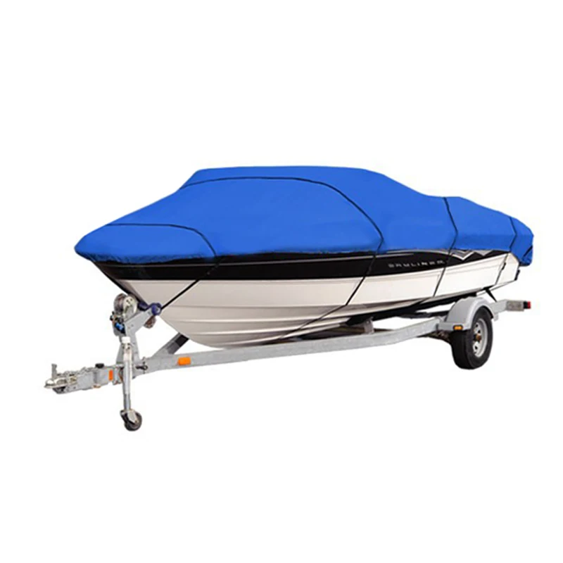 Синяя крышка лодки 11-13ft 14-16ft 17-19ft 20 22ft сверхмощный трейлер Рыбалка Jet Ski V-Hull водонепроницаемый чехол Комплект детали корабля