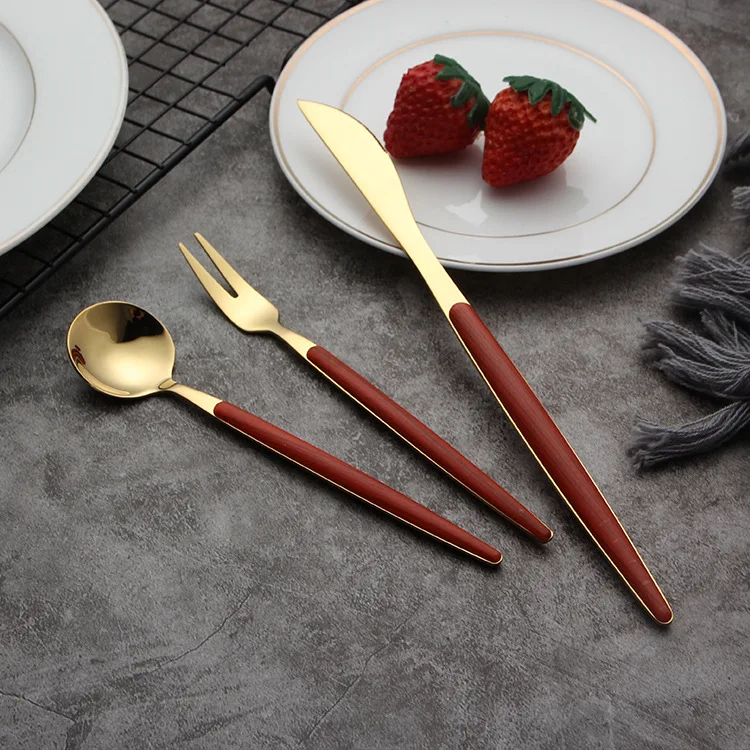 304 Stainless Steel Tableware Set Hotel Restaurant Knife, Fork And Spoon Clamping Handles Portugal Convenient West Tableware Thr