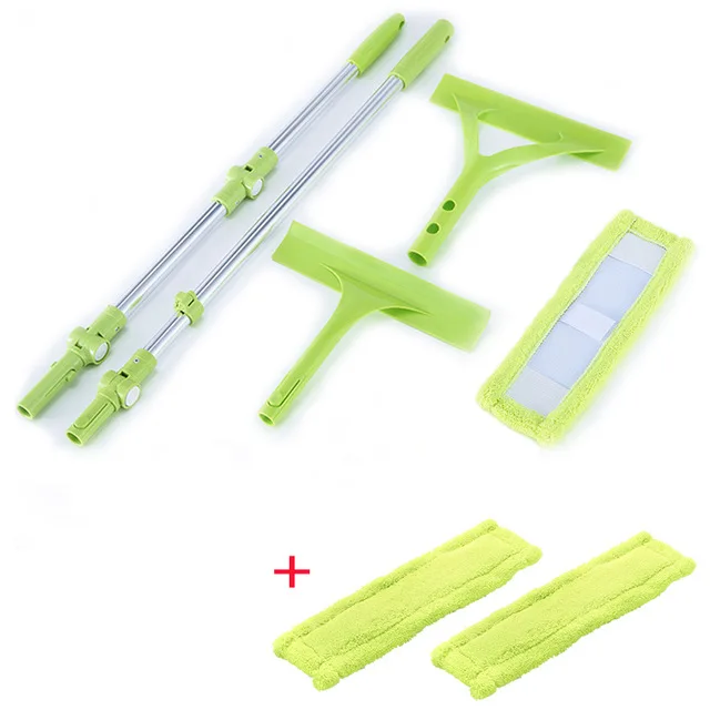 Новая телескопическая Многоуровневая Чистящая губка для стекла Mop, щетка для мытья окон, щетка для пыли, Легкая очистка окон Hobot - Цвет: mop-2Pcs Clothes