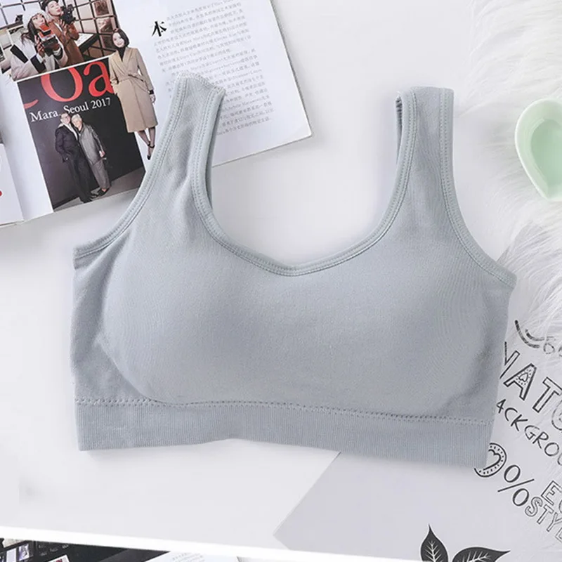 Girl Wireless Solid Sports Underwear Light Proof  Bra Closure Seamless Push Up Sponge Cushion Underwear Lingerie Brassiere