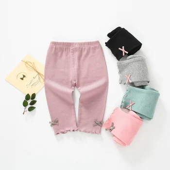 

Spring Autumn Baby Girls Cotton Solid Color Leggings Kids Lovely Bow-Knot Comfortable High Quality Leggings 5 Colors