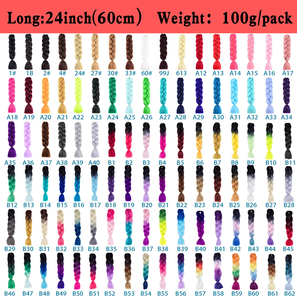 Kanekalon Hair Extension 100g 24Inch Pre Stretched Afro Hair for Women