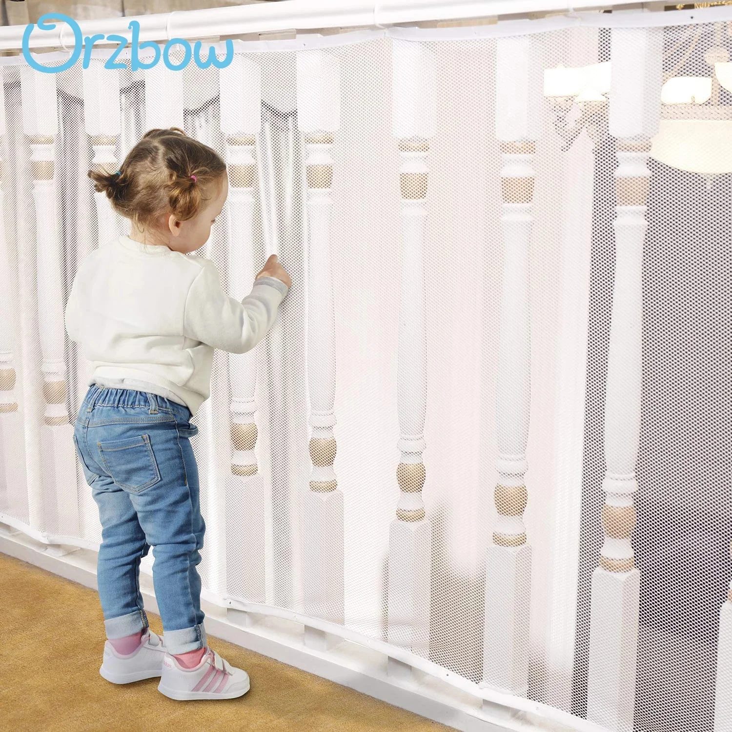 Orzbow Baby Safety Fence Kid Stair Balcony Children Protection Rail Net Thickening Mesh Toddler Security Gate Mesh