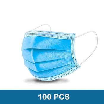 

100 PCS High-quality disposable face mask single-piece filter anti-pollution anti-dust ear hanging breathable health mask mouth