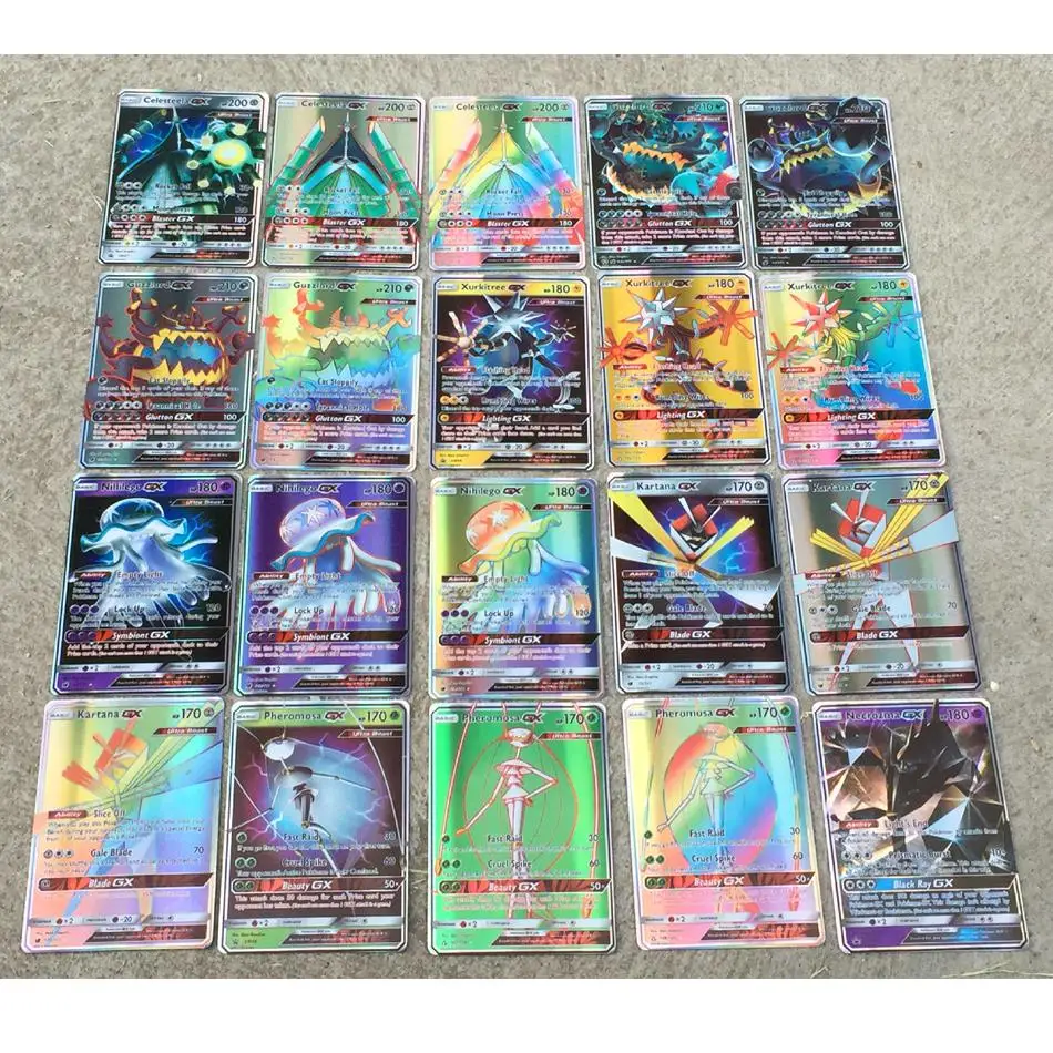 Карты Pokemon 200 шт. 20 70 GX MEGA Сияющие карты Такара Томи игра битва карта 100 торговые