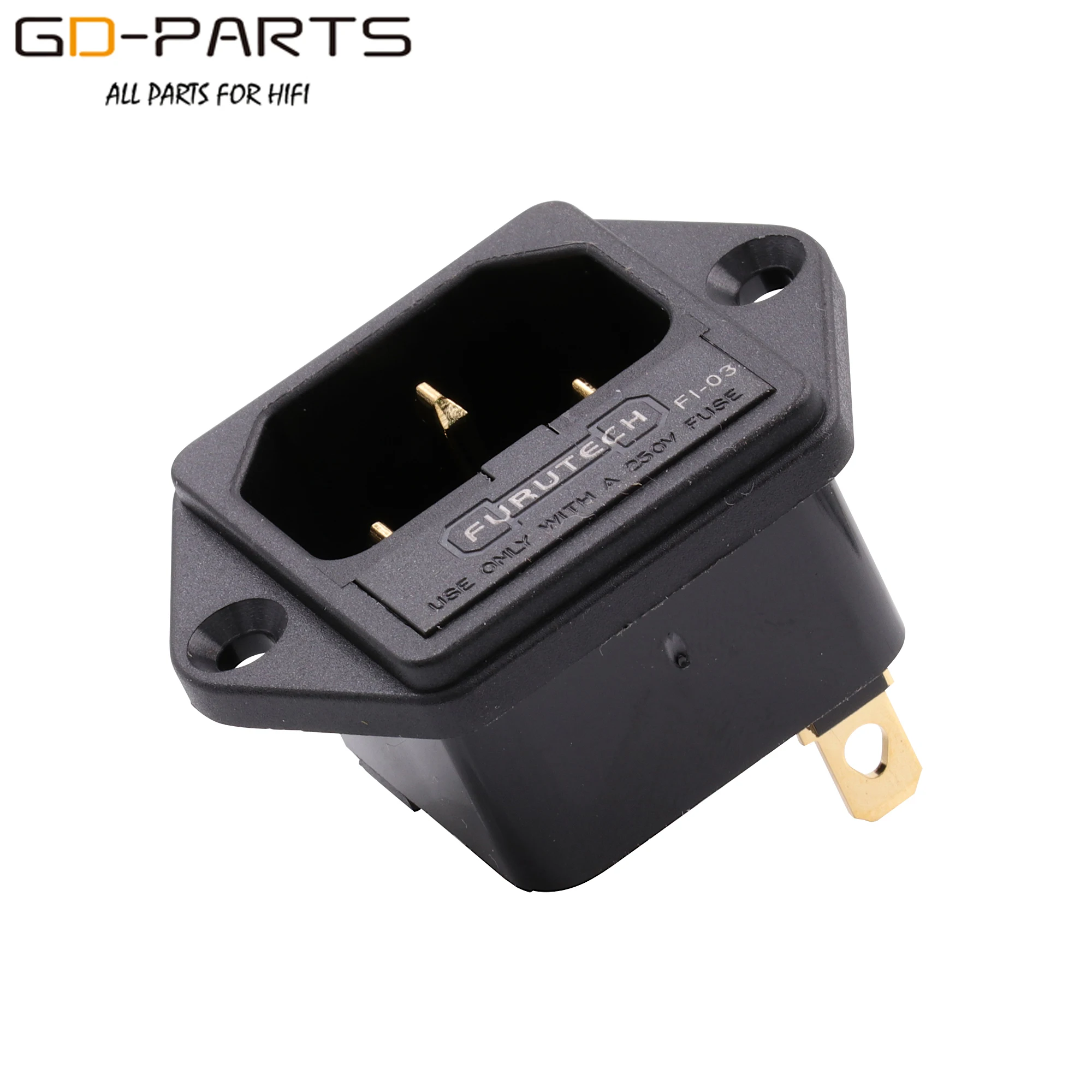 Tomada de Alimentação Macho com Suporte do Fusível Banhado a Ouro Nova Marca Original Furutech ca Iec320-1 C14 Ródio 10a 250 v 1 pc Fi-03 Mod. 1436226 - Image 5