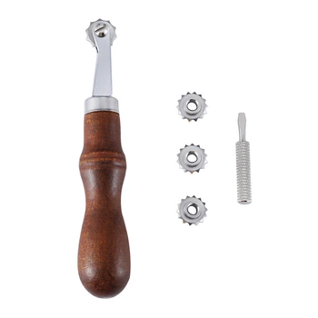 

DIY Leather Craft Kit Spacing Tool 3/3.5/4/5mm Over Stitch Line Marking Wheel Gear Roulette Leathercraft Spacing Sewing Tools