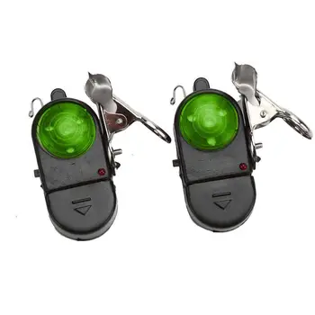 

2pcs Fishing Alarm Electronic LED Fish Bite Sound Alarm Bell Clip On Fishing Rod Black