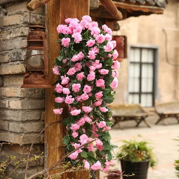 

90cm Wisteria Artificial Flower Vine Wreath Wedding Arch Decoration Fake Plant Leaf Rattan Trailing Fake Flower Ivy Wall decorat