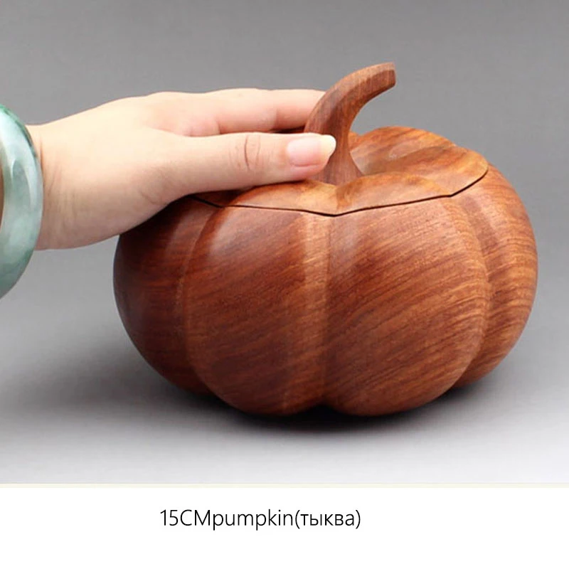 15CM Палисандр Органайзер коробка конфеты, снек органайзер для хранения Контейнер Тыква деревянная коробка тайный запас классический Декор для дома ремесла - Цвет: 15CM