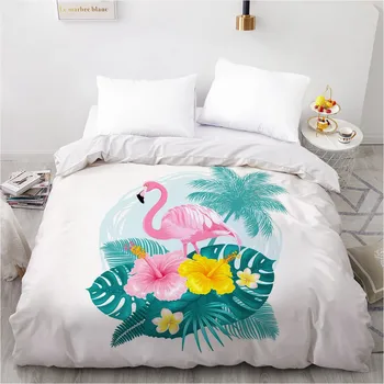 

3D Printed Custom Design Duvet Cover Quilt Comforter Blanket Case Covers Bedding Set 140x200cm Animal Flamingo Red Home Textile