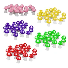 100x миниатюрный кукольный домик Фея садовый гриб розовый, фиолетовый, зеленый, красный, желтый