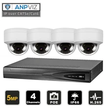NVR комплекты 4 шт 5MP PoE купольная камера безопасности Система наблюдения ультра H.265 4K 4CH Hikvision DS-7604NI-K1/4 P OEM