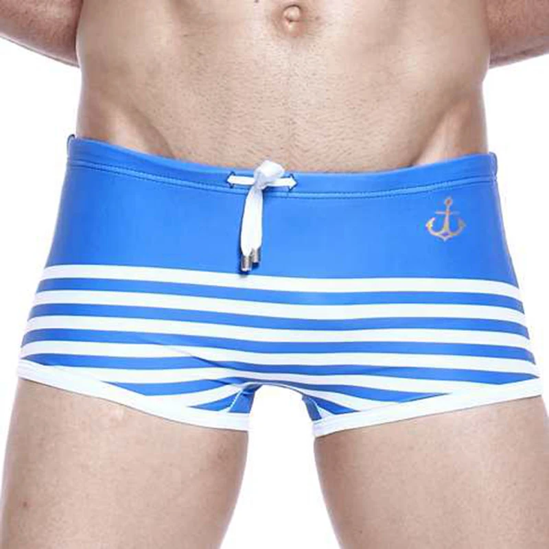 Sexy Men Low Waist Swimwear Summer Striped Swimsuits Nylon Quick Dry Beach Swimming Trunks Fashion Male Sport Surf Board Shorts swim trunks swim shorts men swimsuit