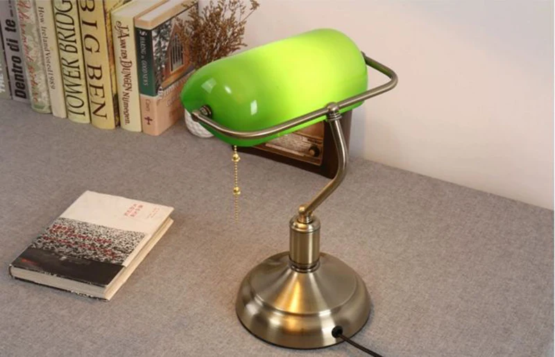 Green Old Shanghai Bank Table Lamp Nostalgic Eye Protection Learning Bedroom Bedside Lights AC85-265V Retro Table Lamp