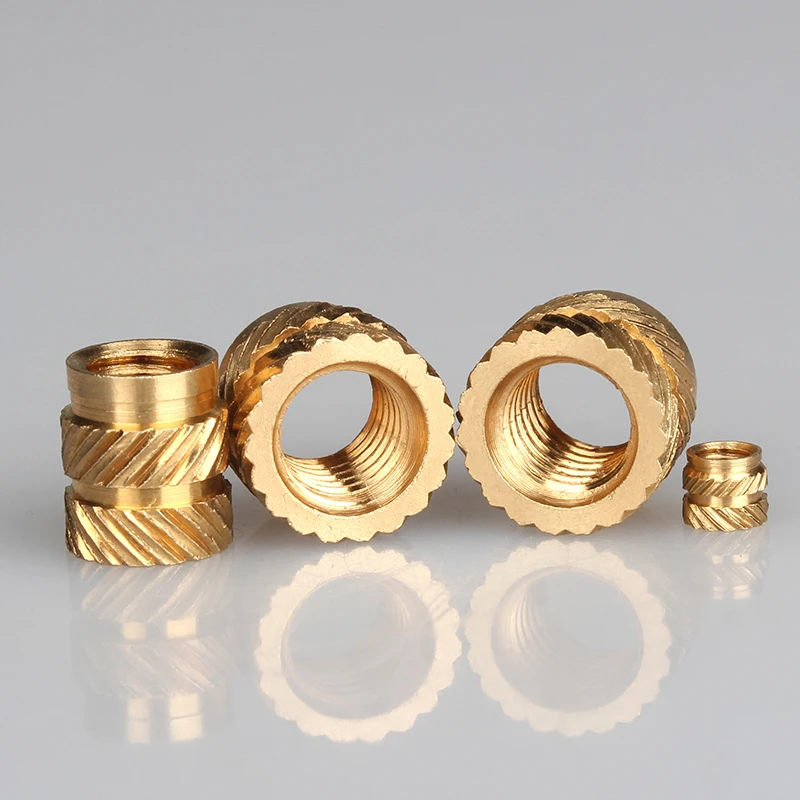 M2 500PCS Brass Hot Melt Inset Nuts Assortment Kit Thread Copper Knurled Threaded Insert Embedment Nuts Set