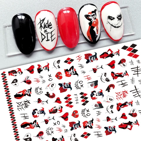 Christmas and Halloween Nail Art Sticker Bow Elk Snowflake Star Nail Slider Skull Lips Snake Nail Art Decal