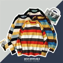Autumn Striped Sweater Men Warm Slim Fashion Contrast Color Casual Knit Sweter Clothes Man Wild Long-sleeved Pullover Men M-3XL Autumn Striped Sweater Men Warm Slim Fashion Contrast Color Casual Knit Sweter Clothes Man Wild Long-sleeved Pullover Men M-3XL