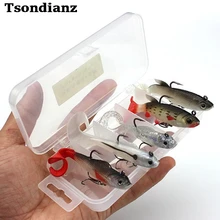 2021 New 5Pcs/set Of Fishing Bait Kit Soft Bait Swing Artificial Multicolor Capuchin/T-tail Fake Bait Kit