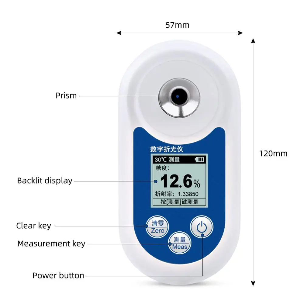 Digital Refractometer Brix Meter Saccharimeter Densimeter for Fruit Wine  Beer Alcohol Sugar Concentration Tester