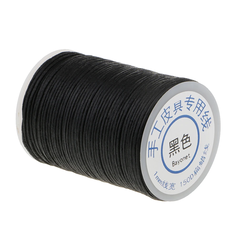 Sewing Braided Waxed Thread 1mm Leather Hand Stitching DIY Crafts String Cord (6 Colors Can be Choose)