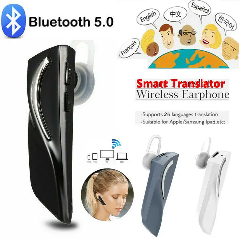 

26 Languages Instant Voice Translator Wireless Bluetooth 5.0 Headset Earphone