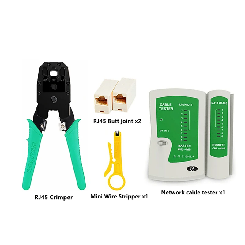 HTOC Network Repair Tool Ethernet LAN Network Cable Tester Computer Maintenance Coax Crimper Tool For RJ-45/11/12 network tone tracer Networking Tools